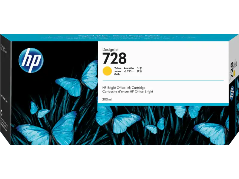 Cartucho original HP F9K15A (728) - Amarillo 300ML T730/830 (CP)