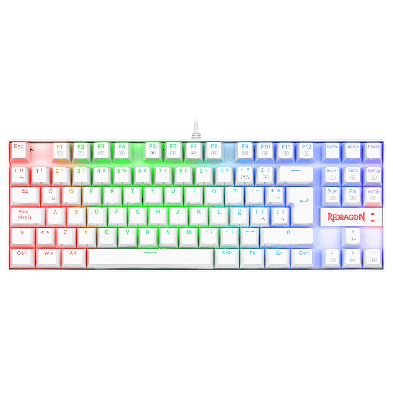Teclado Redragon K552 Kumara RGB ES Blanco Switch Blue  