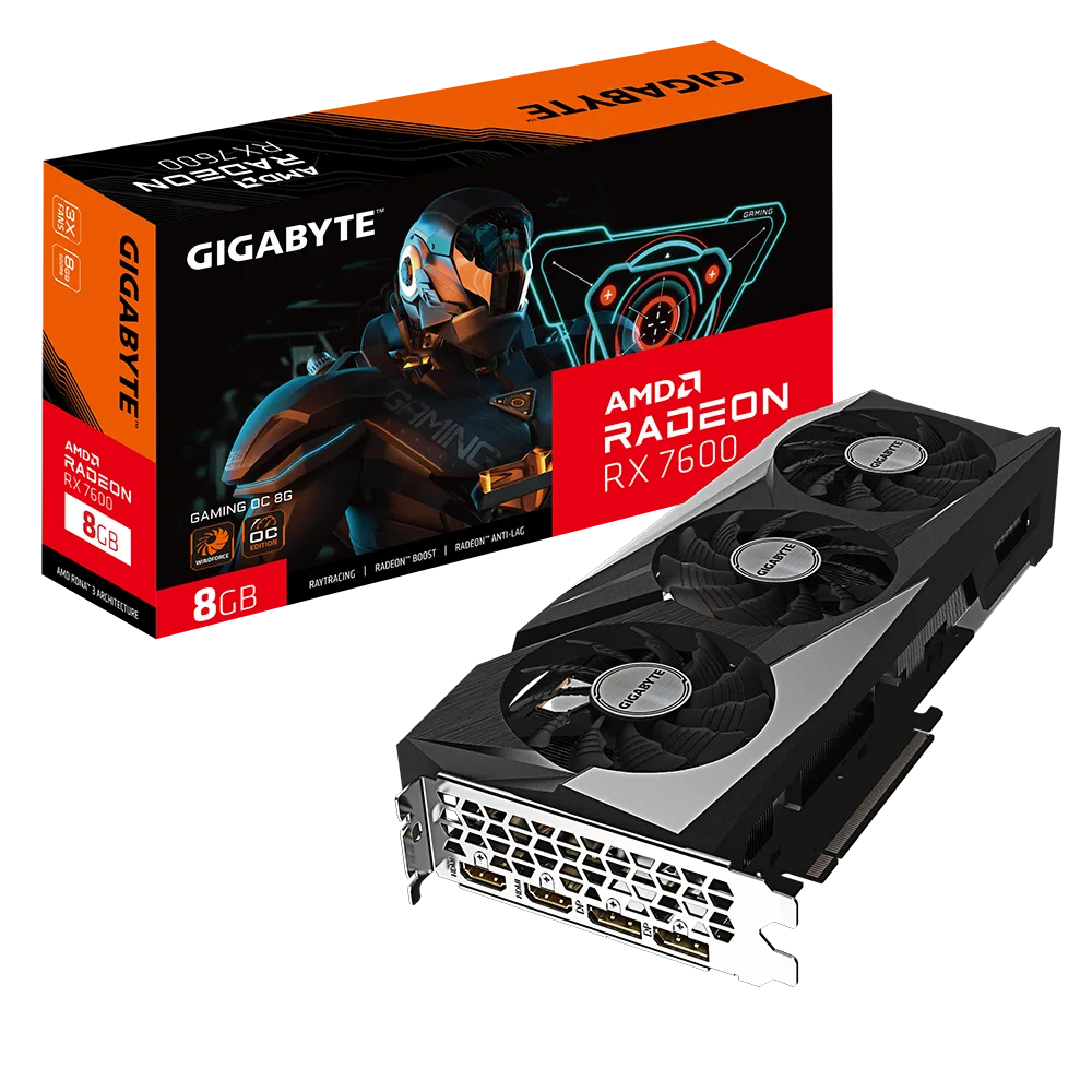 Tarjeta grafica Gigabyte Radeon RX 7600 GAMING OC 8G GDDR6 