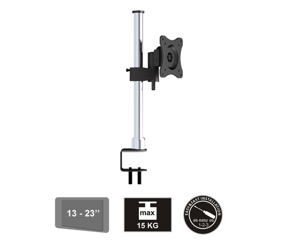 Soporte cromado de escritorio para monitor hasta 27" LCD-T11