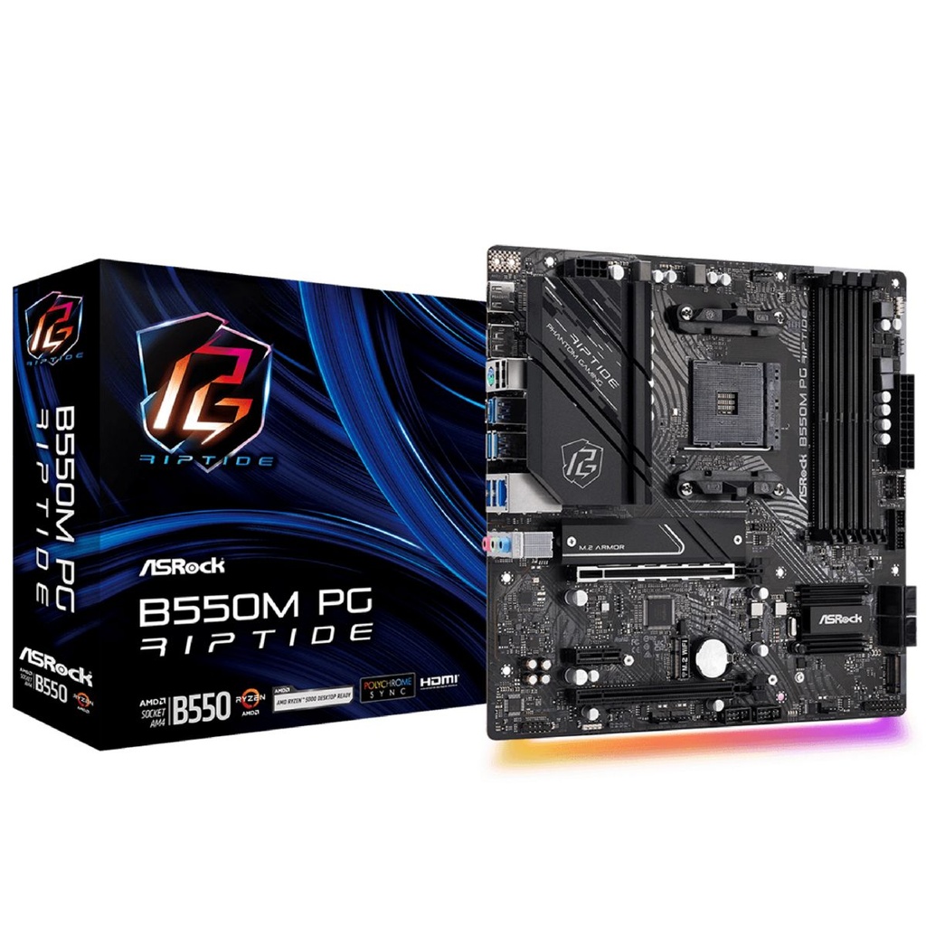 Motherboard Asrock B550m Pg Riptide | DDR4 | Socket AM4 | MicroATX