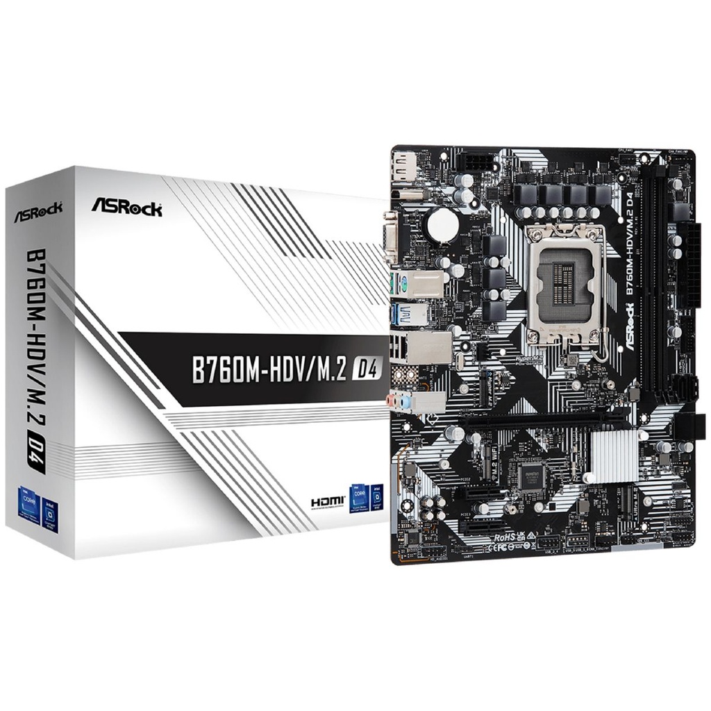 Motherboard Asrock B760m hdv/m.2 D4 | DDR4 | Socket S1700 | MicroATX