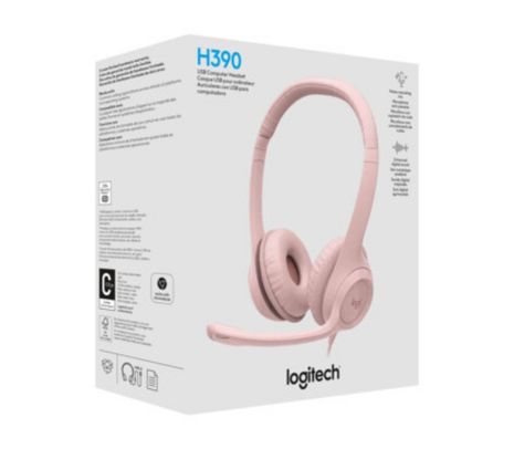 LOGITECH HEADSET H390 ROSE AMR USB 