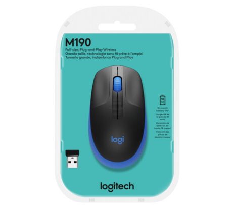 LOGITECH MOUSE M190 BLUE INALAMBRICO