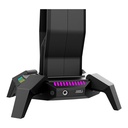 MARVO - SOPORTE PARA AURICULARES HZ-10 - ILUMINACIÓN RGB. 3 USB. 3,5mm.