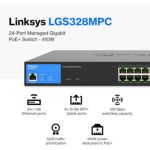 Switch Linksys 24 Puertos Poe+ Gbit Admin 4sfp+