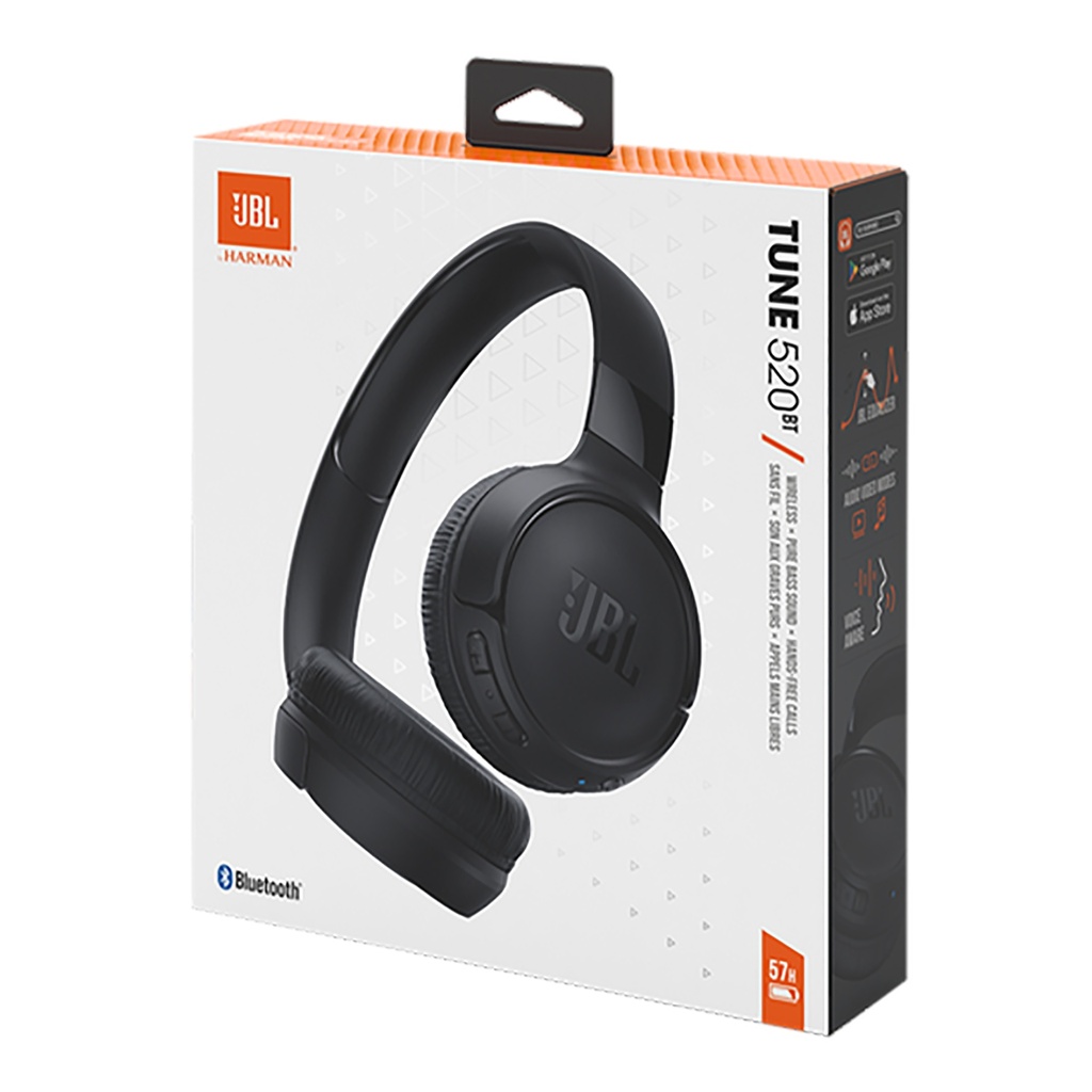 JBL - AURICULARES INALÁMBRICOS TUNE 520BT - BLUETOOTH. 33mm. negro