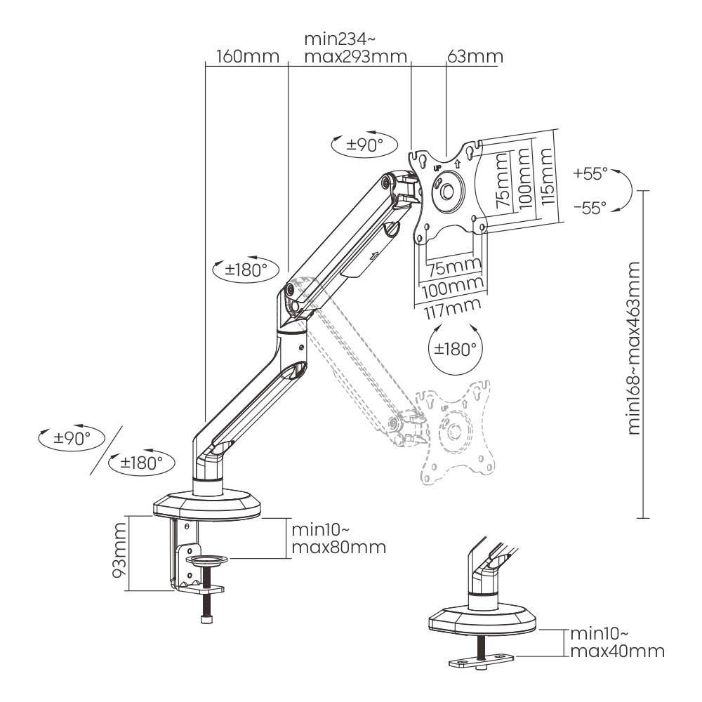 Soporte para monitor gaming hasta 32''