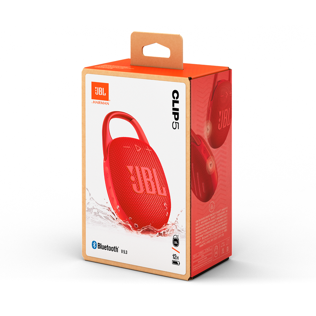 Parlante JBL Clip 5 Bluetooth 7W IP67 rojo