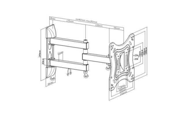 Soporte para TV lcd/led movil hasta 42'' / 20kg