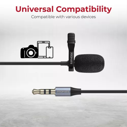 Microfono solapero Promate Clipmic-aux 3.5mm