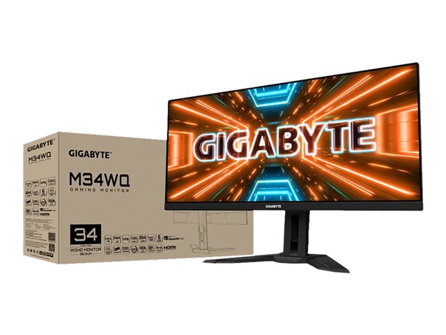 Monitor LED Gigabyte M34WQ 34"  3440 x 1440 WQHD @ 144 Hz - IPS - 1 ms - 2xHDMI, DisplayPort, USB-C - altavoces