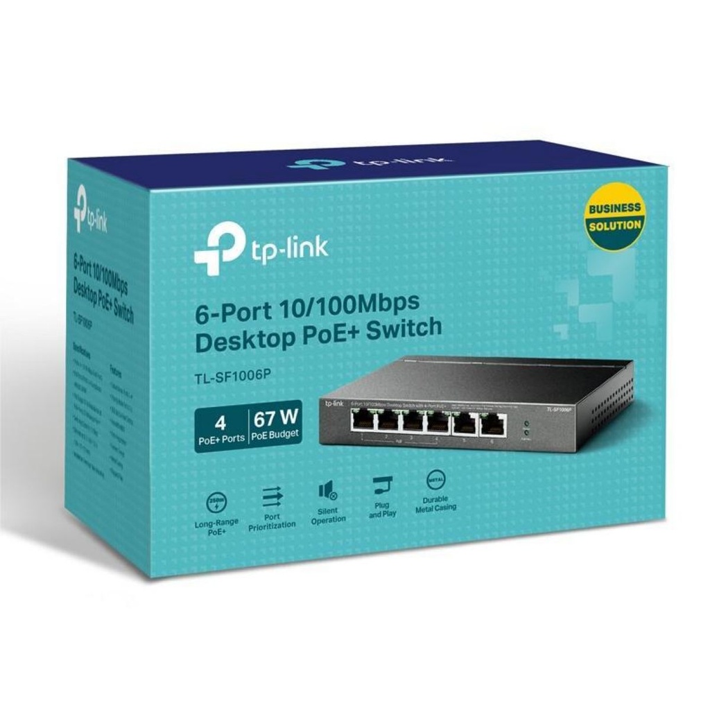 Switch Tp-link Sf1006p 6 Puertos 10/100 4 Poe+