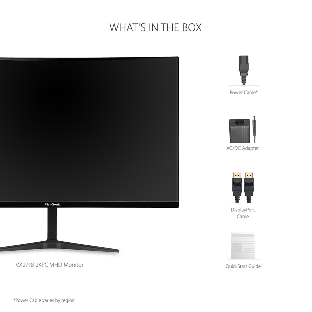 ViewSonic VX2718-2KPC-MHD - LED-backlit LCD monitor - Curved Screen - 27" - 2560 x 1440 - VA - HDMI / DisplayPort - Black