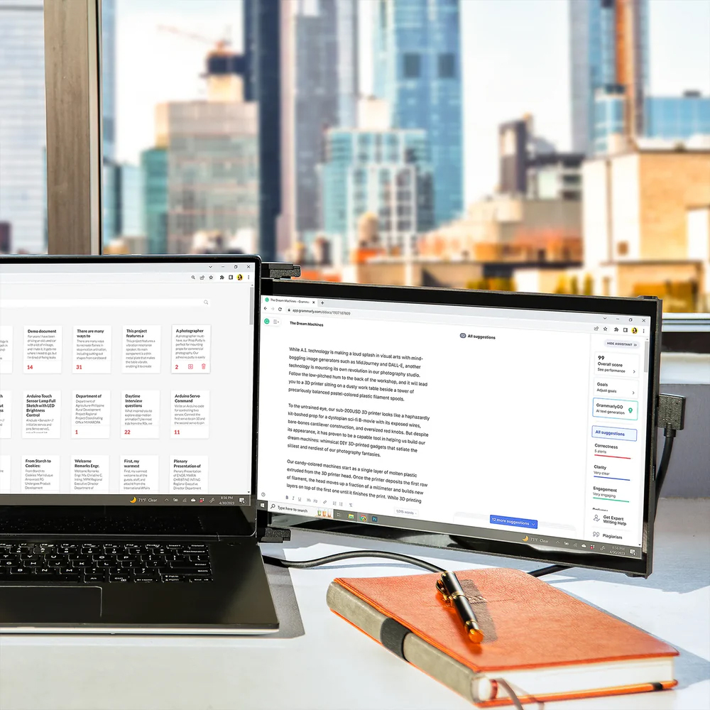 MONITOR PORTÁTIL MOBILE PIXELS - DUEX MAX 101-1007P04 - 14,1'' FHD. ADHESIÓN MAGNÉTICA. 3 MODOS DE VISUALIZACIÓN. 1011007P04