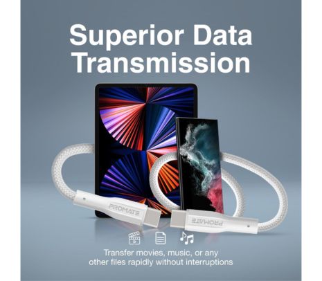 PROMATE XCORD-CC200.WHITE CABLE USB-C A USB-C 60W 2M