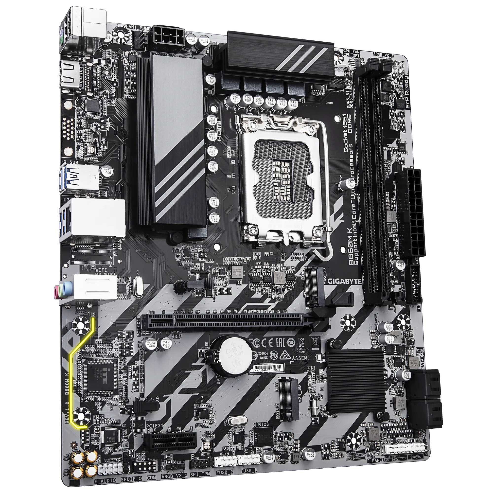 Gigabyte - Motherboard - Micro ATX - LGA1851 - Intel B860 - para Intel Ultra series - None - B860M K