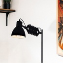 Lámpara Luminaria De Pie Zig Zag Negra E27 40w D22cm