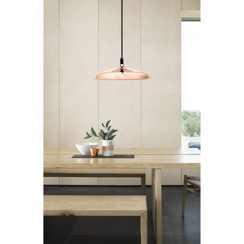 Luminaria de techo colgante led metal 25cm cobre