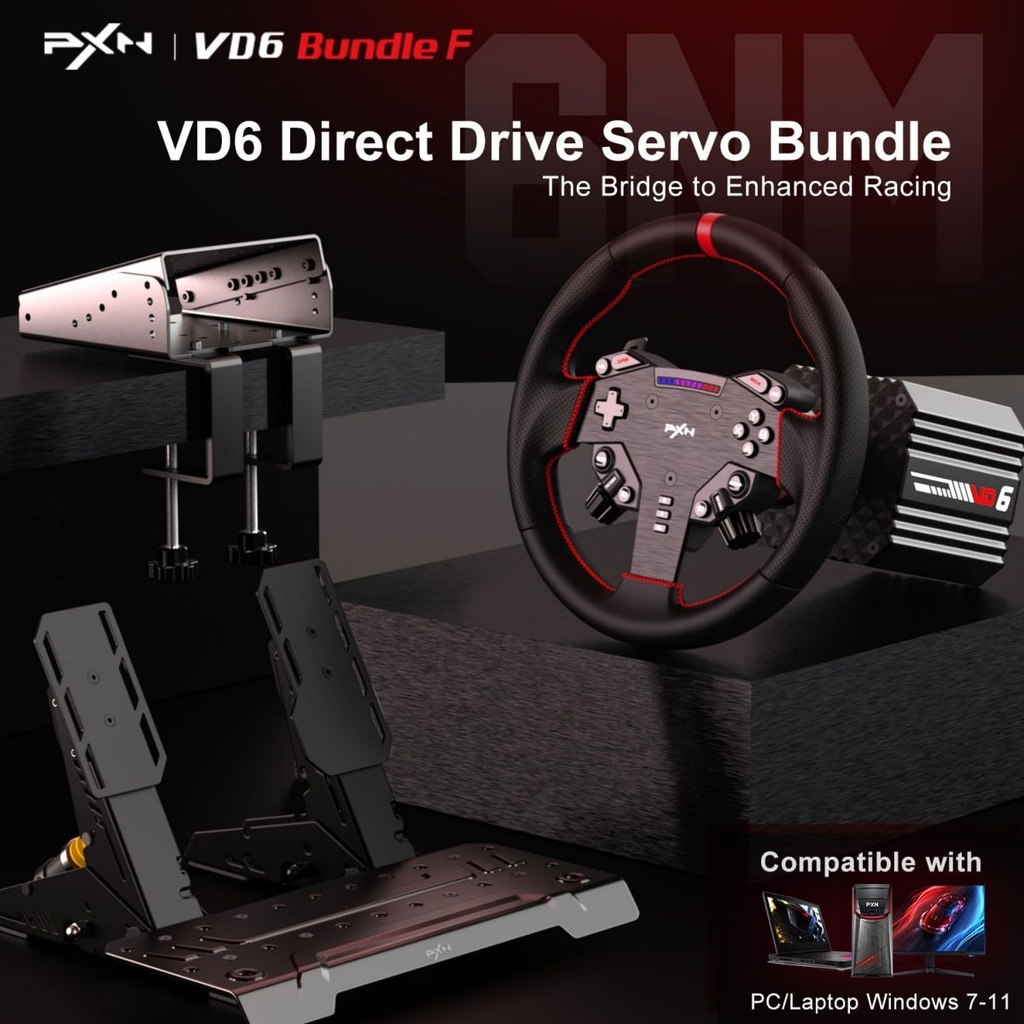 Bundle Pxn Vd6 Volante + Freno + Montura PC