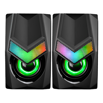 MARVO - PARLANTES GAMING SCORPION SG-118 - DISEÑO COMPACTO. LED ARCOIRIS. 6W RMS