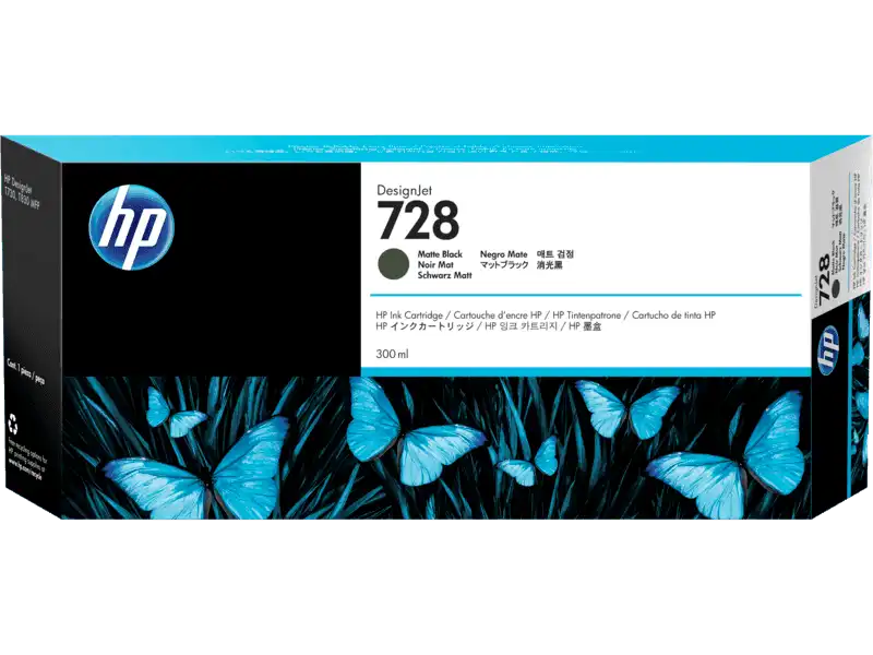 Cartucho original HP F9J68A (728) - Negro matte 300ML (CP)