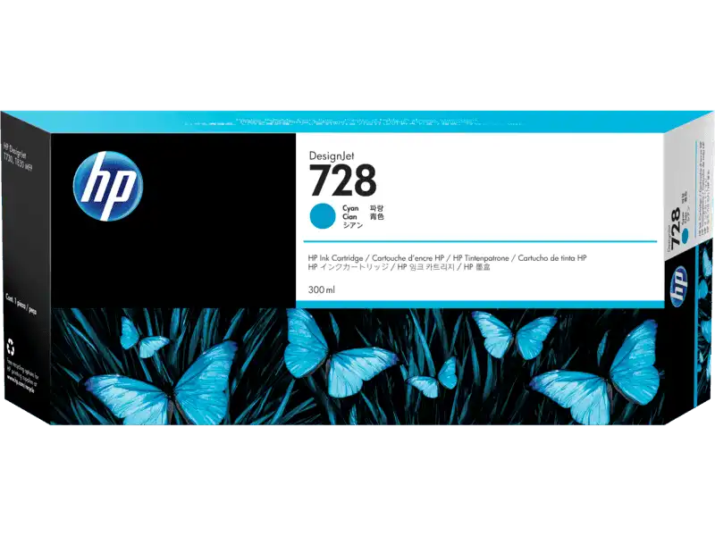 Cartucho original HP F9K17A (728) - Cyan 300ML T730/830 (CP)