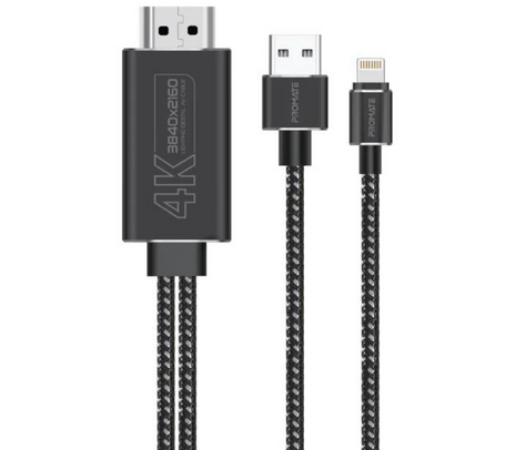 PROMATE MEDIALINK-LT CABLE LIGHTNING A HDMI 4K C/CABLE USB 1.8M 
