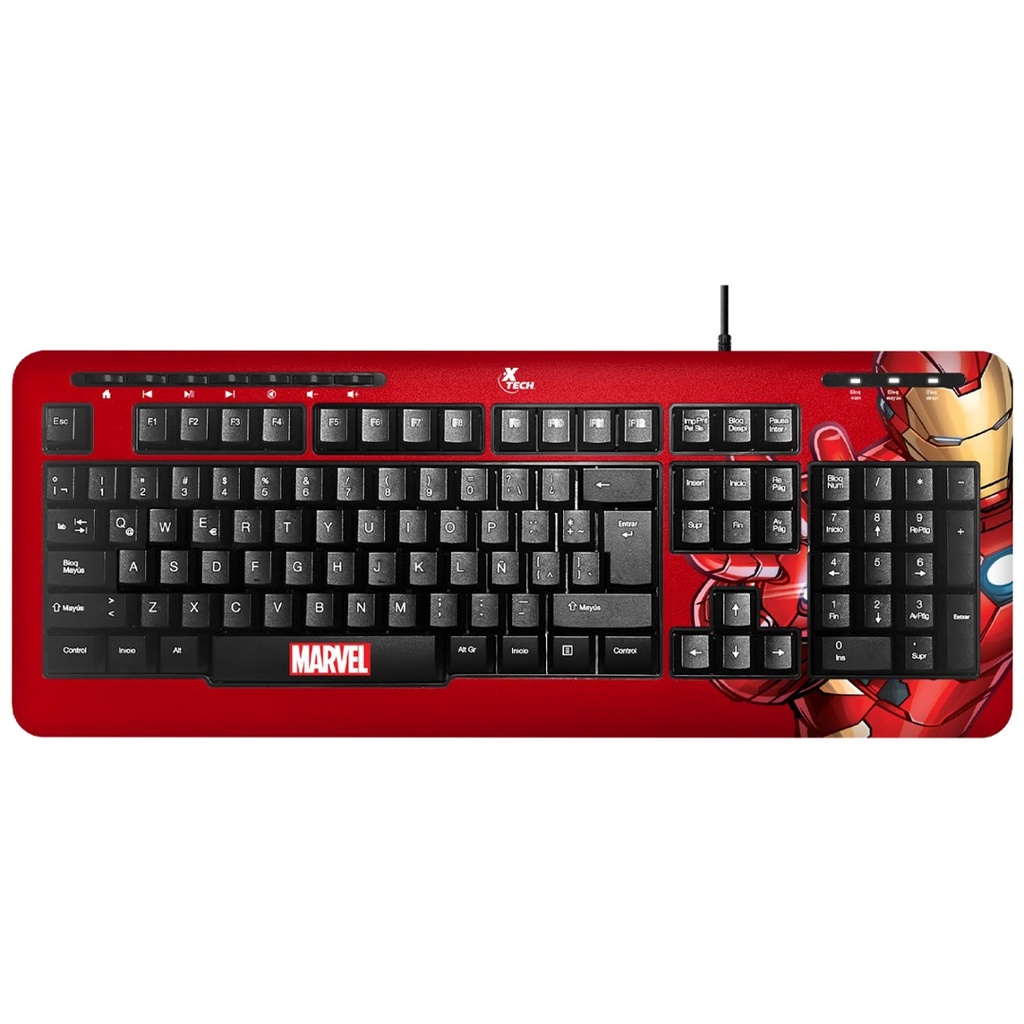 Teclado membrana USB Xtech XTK-M401IM Marvel Iron Man español