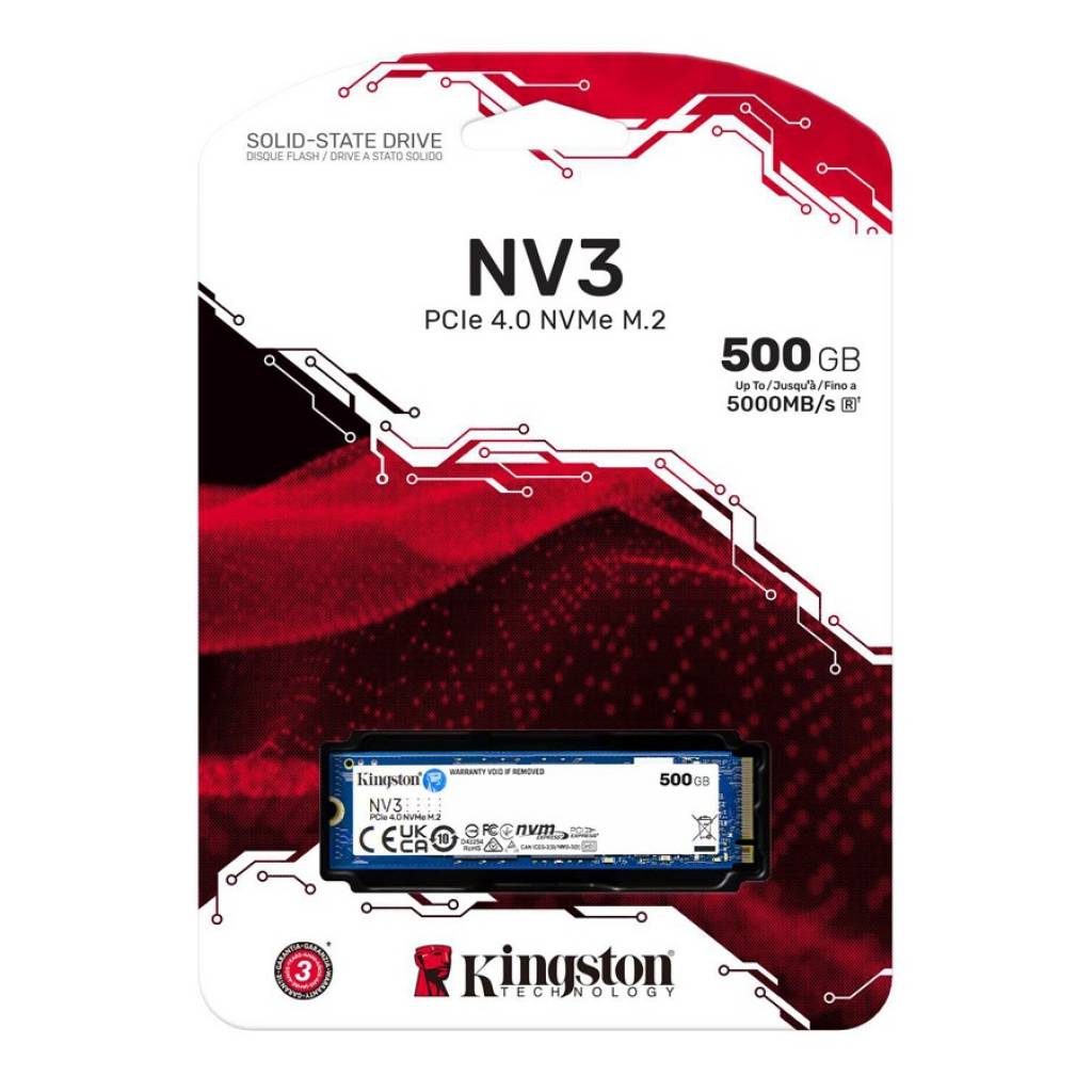 Kingston NV3 SSD 500 GB  M.2 2280  PCIe 4.0 x4 NVMe