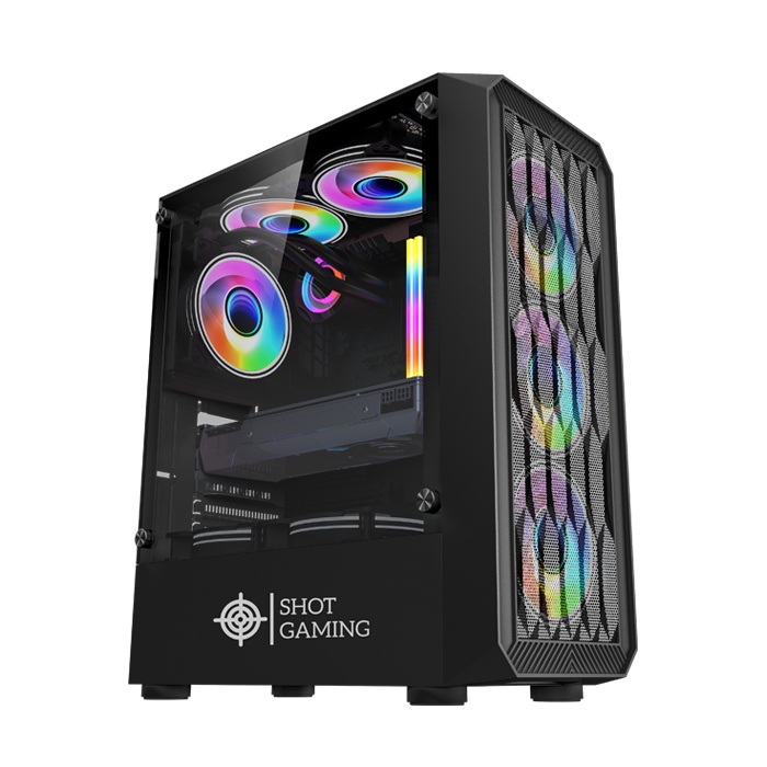 Gabinete Gamer Shot Gaming Pro Series SHOT-SUP-8322  Cristal Templado 