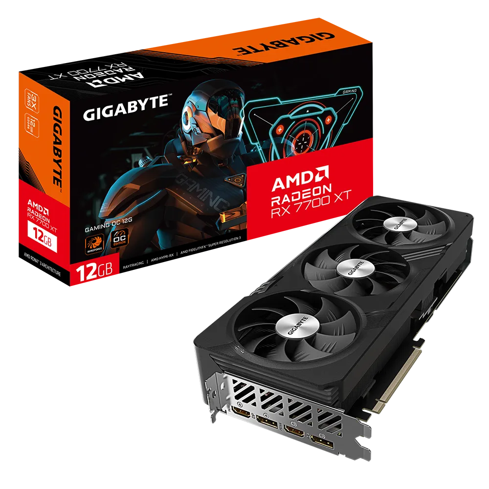 Gigabyte - Radeon RX 7700 XT GAMING - PCI Express 4.0 - AMD - Radeon RX 7700 XT - GDDR6 SDRAM - DisplayPort / HDMI
