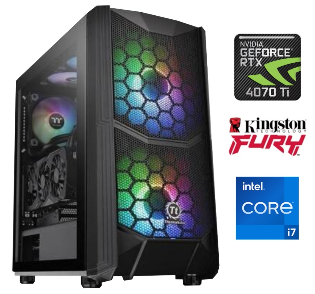 Equipo Gamer Core i7 14700KF, 16GB, 1TB NVMe, RTX 4070Ti Super 16GB