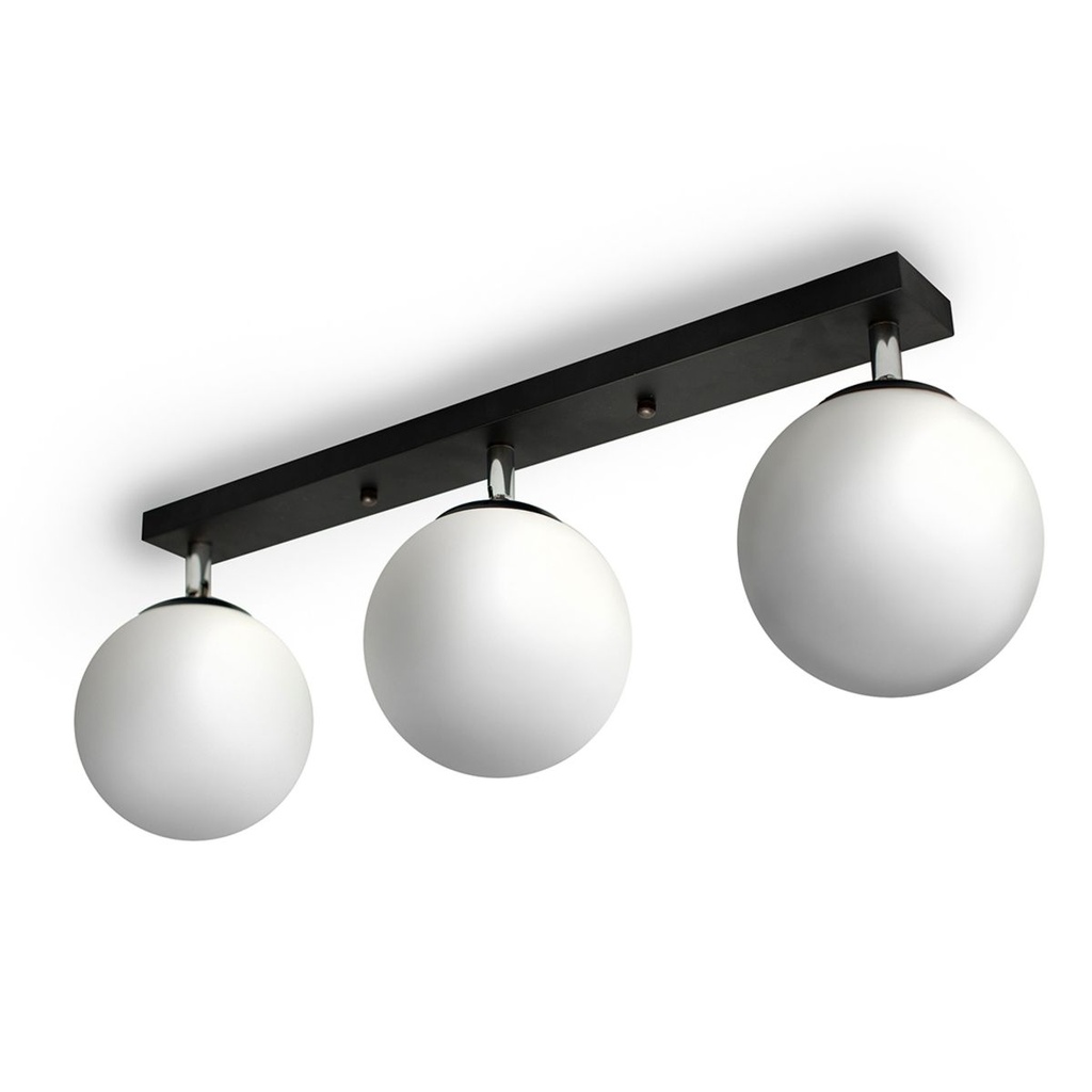 Luminaria de pared o techo redondo 3 esferas negro MB54294-3