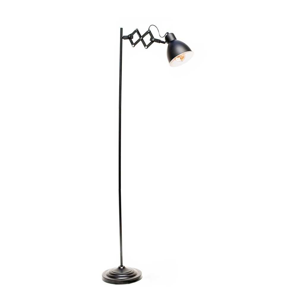 Lámpara Luminaria De Pie Zig Zag Negra E27 40w D22cm
