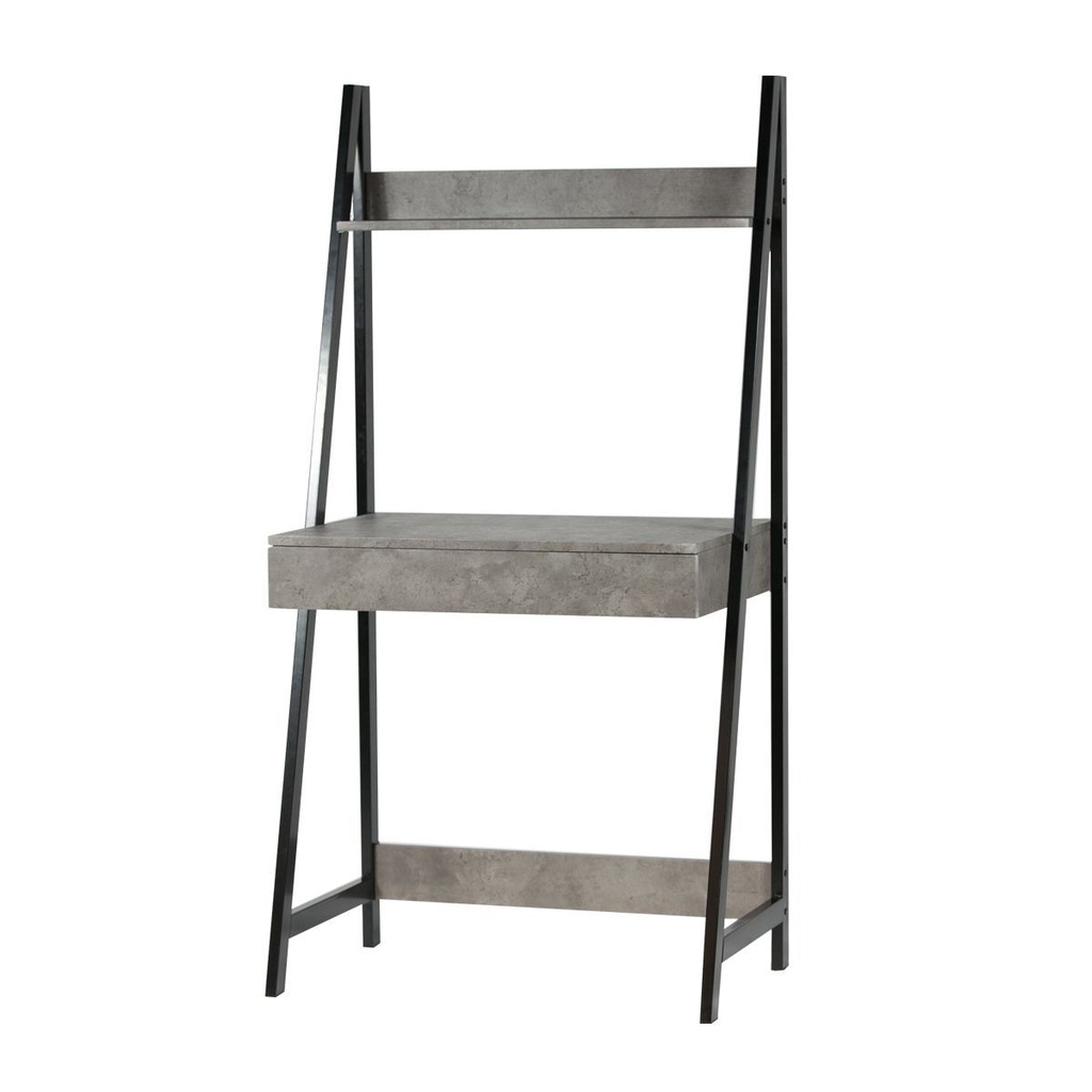 Escritorio escalera 146,5x74x48 negro/cemento