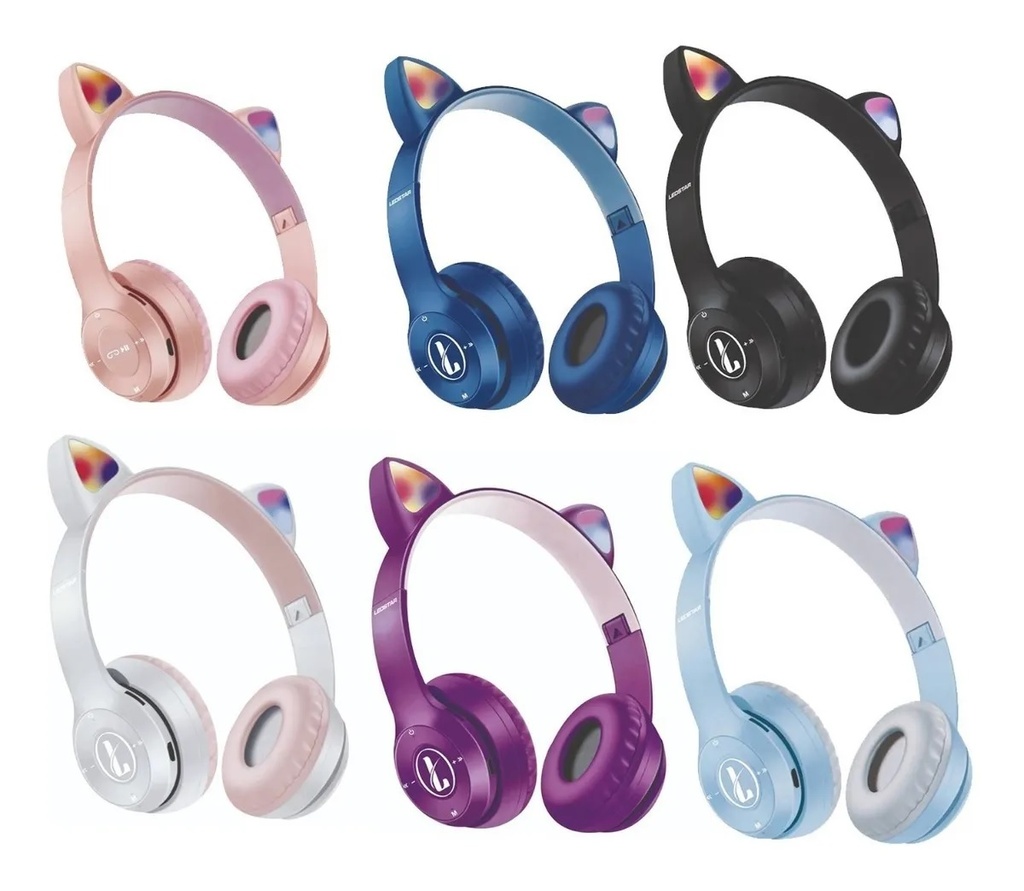 Auriculares vincha bluetooth de niña con orejas Ledstar cat
