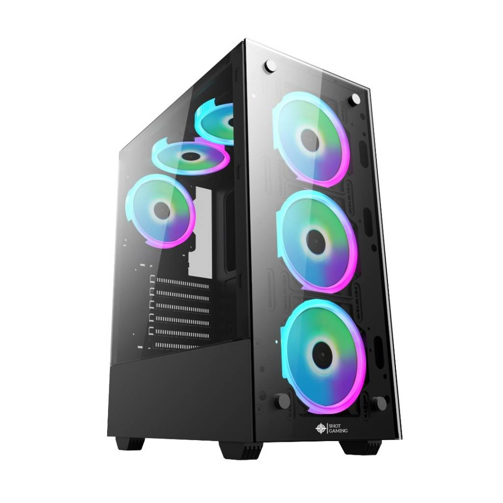 Gabinete Gamer Shot SUP-8012-80A Vidrio Templado Black