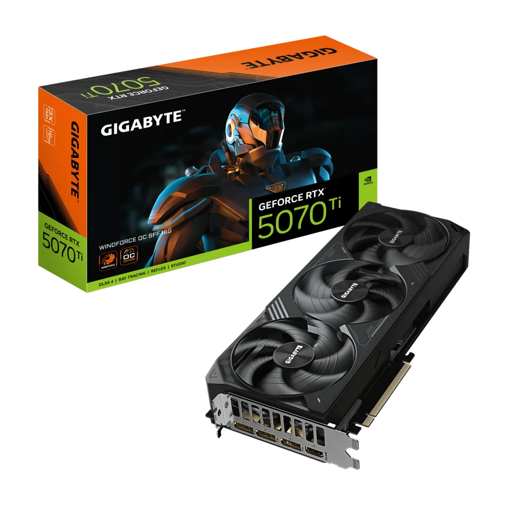 Tarjeta Grafica Gigabyte GeForce RTX 5070 Ti WINDFORCE OC SFF 16GB HDMI Displayport