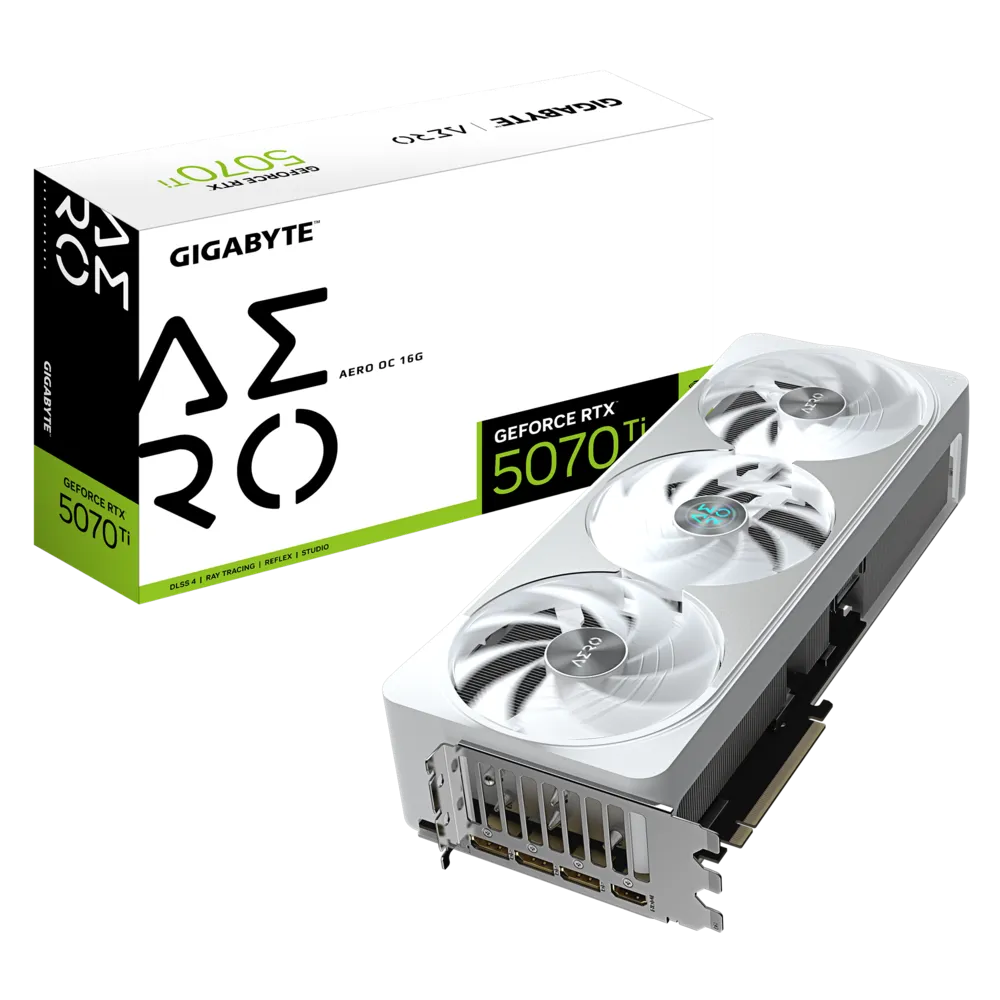 Tarjeta de video Gigabyte GeForce RTX 5070 Ti AERO OC 16GB HDMI Displayport