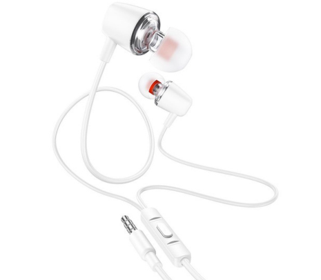 HOCO M107 EARPHONES DISCOVERER C/MIC 3.5MM WHITE