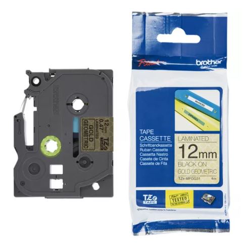 CINTA BROTHER TZEMPGG31 NEGRO/DORADO GEOMETRICO 12MM