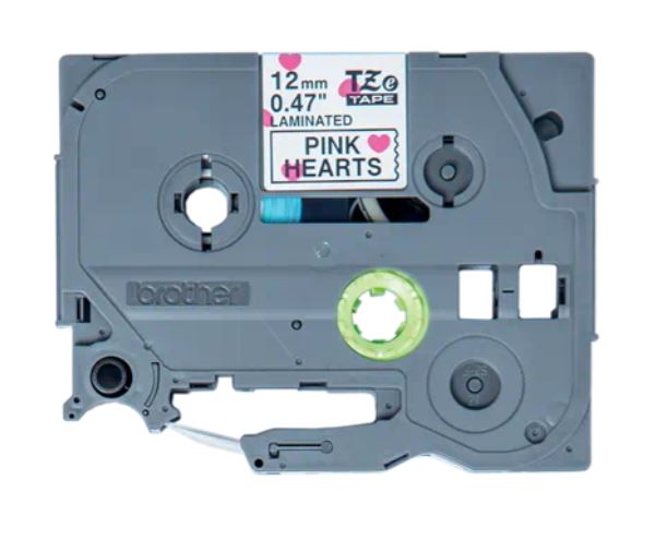 CINTA BROTHER TZEMPPH31 NEGRO/CORAZONES ROSAS 12MM