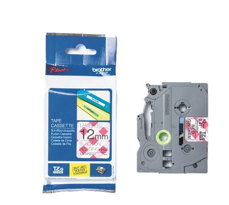 CINTA BROTHER TZEMPRG31 NEGRO/CUADRILLE ROJO 12MM