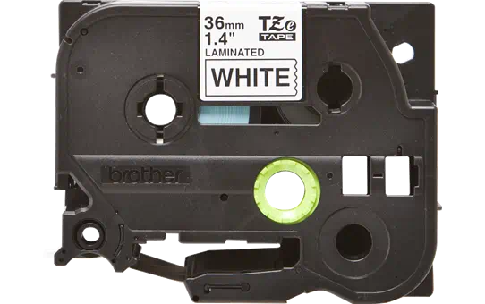 CINTA BROTHER TZE261 NEGRO/BLANCO 36MM