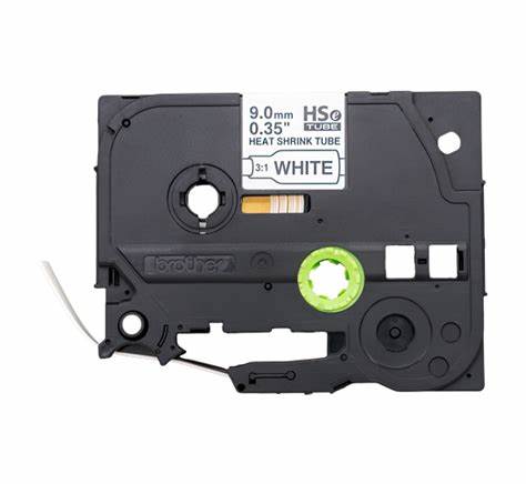 CINTA BROTHER HSE221E TERMOCONTRAIBLE 3:1 NEGRO/BLANCO 9MM