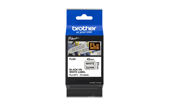 CINTA BROTHER FLE2511 BANDERA NEGRO/BLANCO 10.5MM X 45MM 72U
