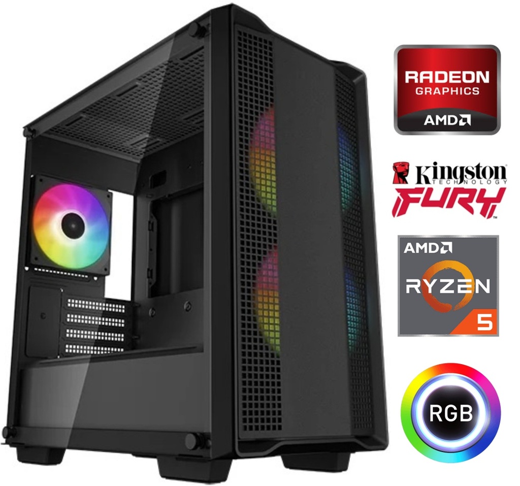 Equipo Gamer Ryzen 5 5600GT, 16GB, SSD 480GB, Gráficos Radeon