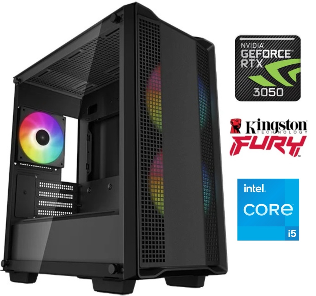 Equipo Gamer Core i5 12400F, 16GB, SSD 480 GB, RTX 3050 6GB