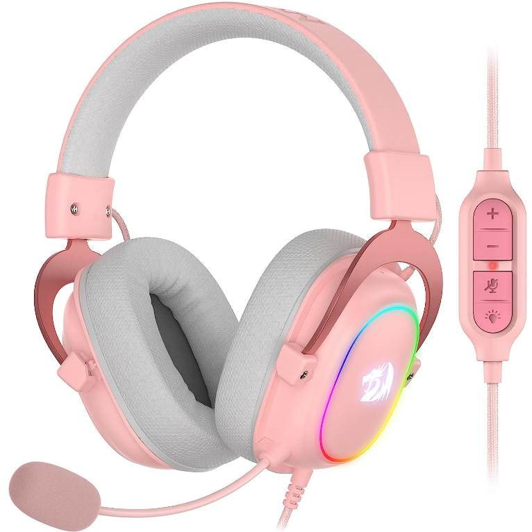 HEADSET REDRAGON ALAMBRICO H510 ZEUS X RGB PINK